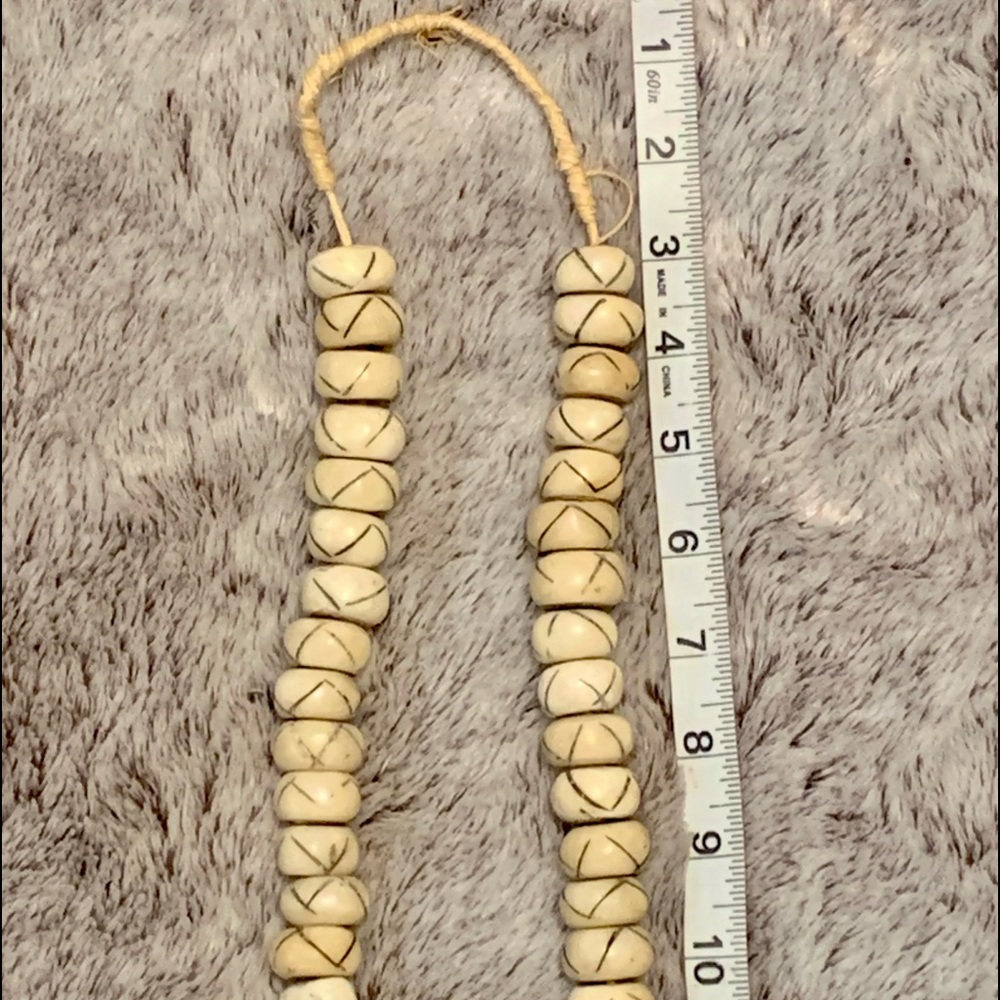 (1) Large Full Strand Vintage Bone Beads Necklace - Picture 4 of 7